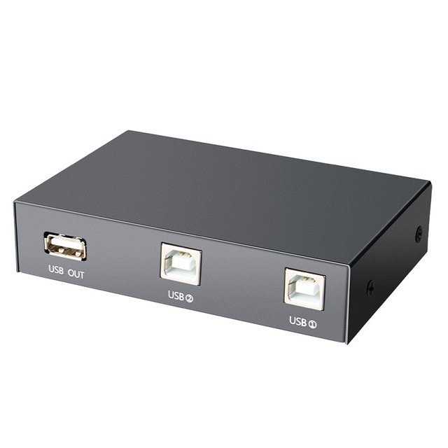 2 Ports HUB USB 2.0 Auto Sharing Switch With CD for Printer Scanner Office