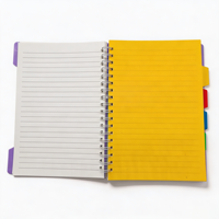 Cahiers spirales en gros, cahier avec intercalaires, couverture rigide transparente en PP, cahier spirale personnalisé à couverture rigide B5