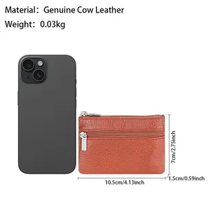 Porte-monnaie mini AndoBag pour femmes, pochette à monnaie en cuir véritable, petit portefeuille décontracté simple 1837 - Product Image 2