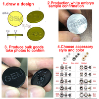 Boutons noirs en métal en gros d'usine personnalisés 12.5-15mm boutons pression en métal Logo