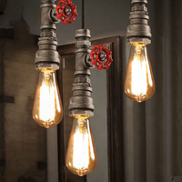 Luminaire suspendu vintage industriel en fer E27, style steampunk, pour restaurants et bars