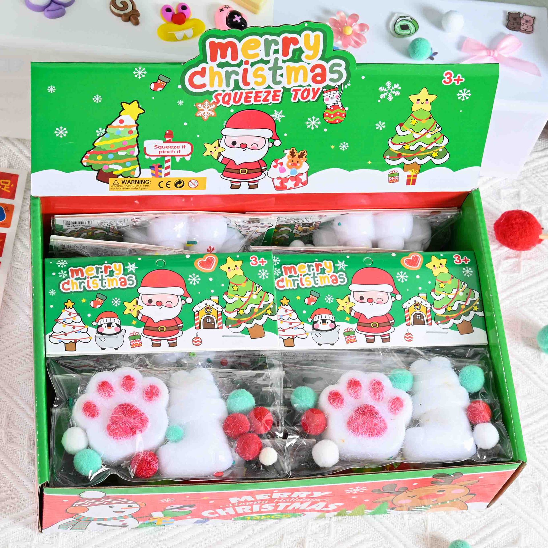 Ensemble de bas de Noël patte de chat
