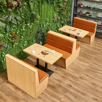 Usine de Foshan stand en bois massif restaurant maison sac souple canapé commercial casier mural stand table et chaise ensemble
