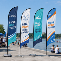 Drapeau de plage personnalisé en plumes, affichage extérieur, impression haute résolution, bannière portable double face inclinée avec mât télescopique
