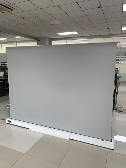 Factory Wholesale  Electric Floor Projector Screen Metal 120 Inch 16:9 Anti-Light Motorized Floor Rising Projection Screen