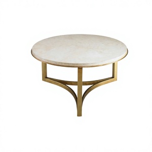 Classy Design Furniture Handcrafted Luxurious Center <b>Table</b> With Marble Top Metal Gold Frame Coffee <b>Table</b> for Living Room Decor - Product Image 1
