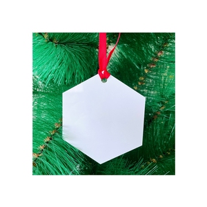 Rts mẫu miễn phí benelux Double Sided bóng trắng bauble trang trí nội thất bán buôn tùy chỉnh kim loại giáng sinh thăng hoa trang trí khoảng trống - Product Image 2