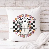 Stiker Transfer DTF Lucu Bergaris Halloween Coquette Boo Musim Seram, Dapat Dicuci, Siap Dipres untuk Hoodie