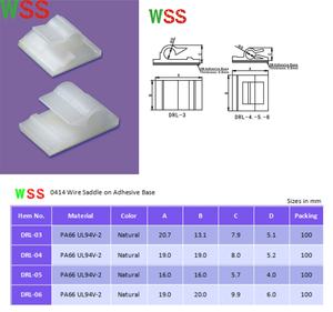 البلاستيك الذاتي لاصق سلك السرج مشبك كابلات مقاطع التعادل جبل سلك السرج على قاعدة لاصقة - Product Image 6