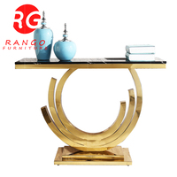 RG01 — table de canapé design de luxe de haute qualité, en acier inoxydable, argent, marbre gris clair, chrome, 2022