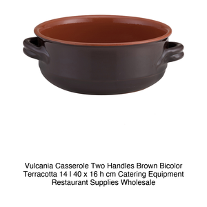 Terracotta Casserole <b>Pot</b> Ø 40 cm H 16 cm, 14 L, Brown Two-Tone Vulcania - Product Image 2