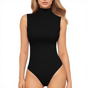 <span class=keywords><strong>Combinaison</strong></span> moulante pour femme à col roulé extensible en polyamide et élasthanne - Product Image 1