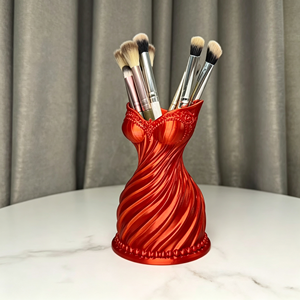 Soporte para brochas de maquillaje estilo vestido, organizador creativo de escritorio, contenedor para bolígrafos, almacenamiento de cosméticos, regalo decorativo - Product Image 4