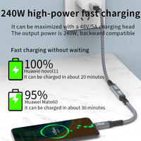 Câble USB4 Type-C 8K 60Hz Mâle-Femelle, Cordon d'Extension Compatible Thunderbolt 3/4, 40 Gbps, PD240W, Charge Rapide 5A pour Ordinateur et Imprimante