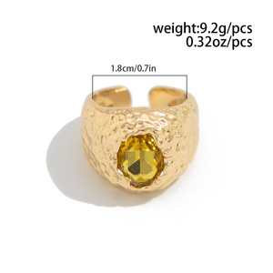 Wholesale Punk Wide <b>Ring</b> for Women Men Alloy Crushed Ice Rhinestone Inlaid <b>Statement</b> <b>Ring</b> Jewelry - Product Image 6