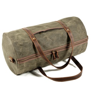 Sac de sport NAVRIT CREATION vintage en toile cirée avec doublure en polyester, grande capacité 21x11 pouces, sac de voyage, sac de sport, sac fourre-tout - Product Image 4