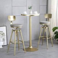 Chaise de bar commerciale pivotante réglable Nordic Gold, table de bar ronde moderne de luxe léger, chaises de bar de restaurant à double hauteur