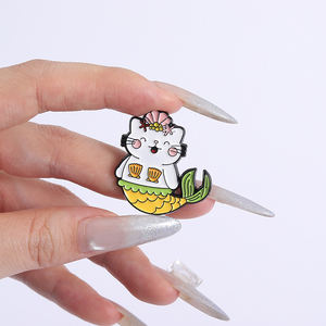 حورية البحر لطيف القط بروش المينا دبابيس الإبداعية البحر البكر القط دبابيس الكرتون أكياس السائبة - Product Image 4