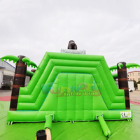 Aire de jeux gonflable Jungle Commerciale pour Enfants, Combo Toboggan et Château Gonflable, Parc d'Attractions, Ville de Jeux pour Tout-petits, Capacité 300KG