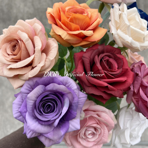2024ดอกกุหลาบประดิษฐ์ทำจากผ้าไหมสำหรับงานแต่งงานดอกกุหลาบตกแต่งบ้าน - Product Image 1