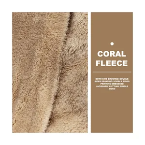 Atacado personalizado macio coral fleece tecido de malha para vestuário e cama tanto