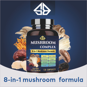 Suplemento Energético y para la Memoria para Adultos OEM, Complejo Natural de 8 Hongos con Melena de León, Cordyceps y Reishi, 120 Cápsulas - Product Image 2