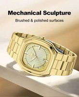 Montre à quartz carrée REWARD RD612268M 2025 pour homme, bleu glace, étanche 30m, acier inoxydable, 38mm, montres de sport tendance pour garçons