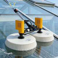 Nettoyeur de vitres électrique portatif avec pulvérisation d'eau intégrée, double tête rotative automatique pour le nettoyage des panneaux