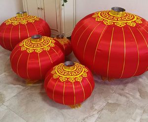 Свадебные традиционные уличные рождественские большие шелковые праздничные водонепроницаемые красные новогодние китайские светодиодные фонари с подсветкой - Product Image 6
