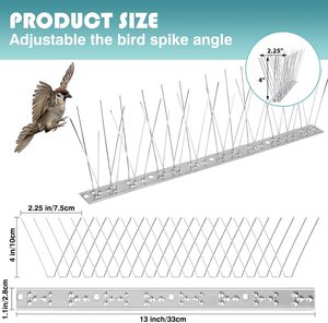 Piques anti-oiseaux en acier inoxydable 304 pré-collées, à coller sans perçage, kit anti-pigeons DIY pour balcon d'appartement et rebord <span class=keywords><strong>de</strong></span> fenêtre - Product Image 3
