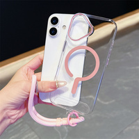 Funda Magnética Transparente a Prueba de Golpes para Teléfono Móvil iPhone 17 Pro Max 17 Air 16 15 14 13 12, Carcasa Transparente con Cordón
