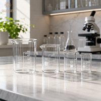 Béchers en verre borosilicate épais gradués, équipement chimique, verrerie de laboratoire, 5/10/25/50 ml