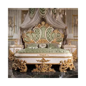 Королевский роскошный Европейский набор для спальни с туалетным столиком мебель для спальни скульптурная деревянная кровать размера «king-size» двуспальная кровать Главная комната