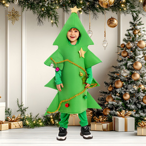 Children Christmas <b>Tree</b> Costume Green Jumpsuit With <b>Lights</b> Performance Outfit For School Party Kids - Product Image 1