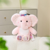 Peluche Éléphant Assis Adorable, Douce et Moelleuse, avec Oreilles en Patchwork, pour Décoration de Chambre, Cadeau d'Anniversaire ou de Fête Thème Zoo
