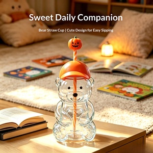 <b>Glass</b> Strawberry Shape Plastic Tumbler <b>With</b> <b>Straw</b> <b>With</b> Lid Gift Event Custom Printed Custom Logo Wholesale - Product Image 4