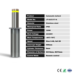 حواجز أمان عالية من الفولاذ المقاوم للصدأ مضادة للصدمات قابلة للرفع التلقائي وقابلة للسحب - Product Image 6