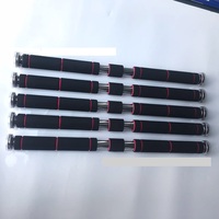 Barre horizontale réglable en acier noir/rouge pour porte de salle de sport à domicile, antidérapante, sans perçage, pour entraînement de tractions et de dips à domicile