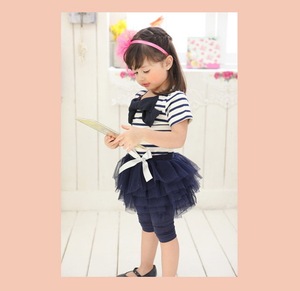 <strong>Wholesale</strong> Kids Girls T-shirts and Pantskirt <strong>Taobao</strong> Children Clothes Set - Product Image 3