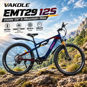 จักรยานไฟฟ้า Vakole EMT29 12S EU Stock ขนาด 29 นิ้ว 48V 691Wh แบตเตอรี่ LG ระบบเกียร์ Shimano 12 สปีด พร้อมเซ็นเซอร์แรงบิด จัดส่งรวดเร็ว - Product Image 1