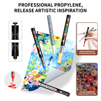 Ensemble de marqueurs acryliques Flysea 504 couleurs, pointe pinceau souple, comprend 432 couleurs acryliques et 72 couleurs métalliques et pailletées