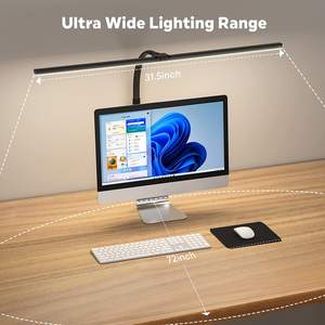 24W Led tecnología plegable brazo largo cuello de cisne manguera doble cabeza Metal atenuación abrazadera Flexible trabajo Control remoto lámpara de escritorio - Product Image 2