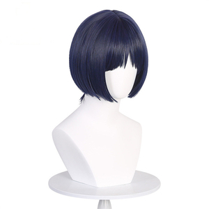 Genshin Impact peluca <span class=keywords><strong>Scaramouche</strong></span> azul de seda de alta temperatura pelo corto y liso Cosplay Anime peluca - Product Image 4