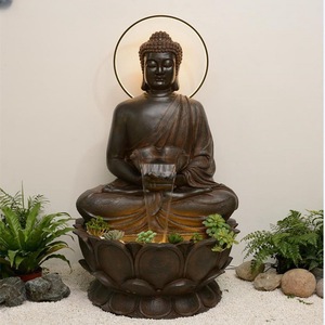 Fontaine murale d'eau avec sculpture Bouddha et cœurs, pour intérieur et extérieur, décoration de jardin, 110-230V, écologique - Product Image 2