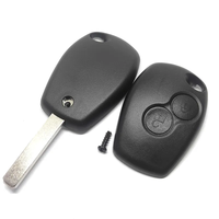 Coque de clé de voiture, clés de véhicule, 2 boutons, ABS noir, étui de clé avec interrupteur pour Duster Modus Clio Twingo pour Logan