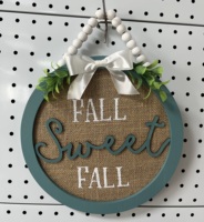 Panneaux MDF Panneaux d'automne Tenture murale Saisonnière Bienvenue Rustique Rond Bois Personnalisé Décoration de la maison Plaque Décoration murale en bois Peint