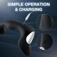 Masseur de prostate masculin avec stimulation des testicules, bouchon anal vibrant à 9 vitesses Vibrateur point G à deux moteurs et stimulateur anal