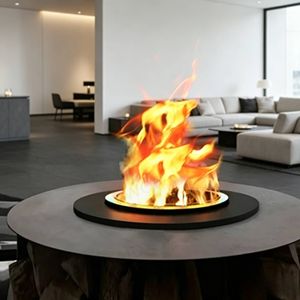 Chimenea Moderna Redonda 3D de Vapor de Agua, Chimenea Artificial Independiente con Llama de Vapor para Patio Trasero de Villa y Patio de Hotel - Product Image 1