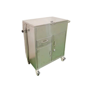 Stainless Steel Emergency <b>Trolley</b> 650x420x850mm With Drawer And Cabinet For Hospital Use - Product Image 2