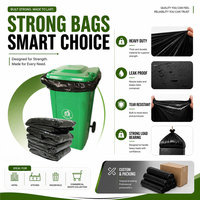 Sacs poubelles Taiyang robustes en PE noir à soufflets latéraux pour l'emballage des déchets, réutilisables, MOQ 1 tonne, thermosoudés, fourniture chinoise